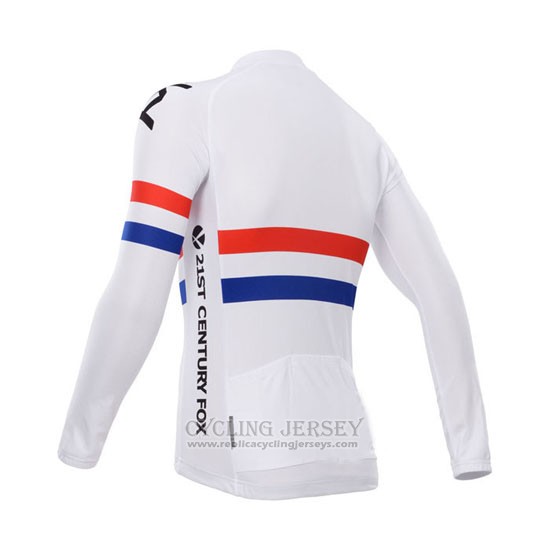 2014 Cycling Jersey Sky Champion Regno Unito White Long Sleeve and Bib Tight